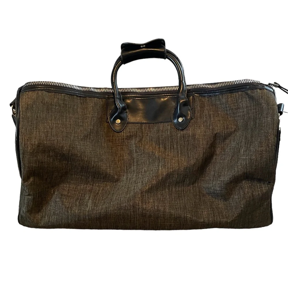 Adrienne Vittadini Weekender Travel Bag Brown Duffle Removable Shoulder Strap